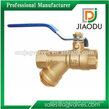 2015 professional brass ball valve with strainer/filter